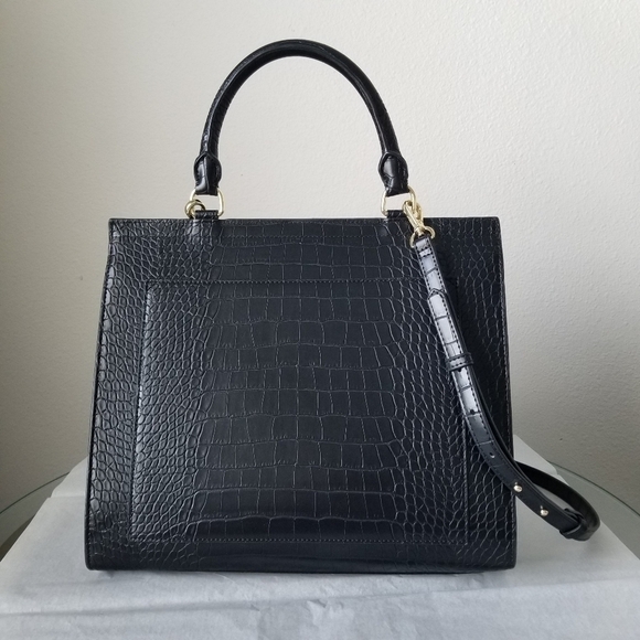 Modern Picnic Large Luncher in Black Faux Crocodile - Picture 5 of 15